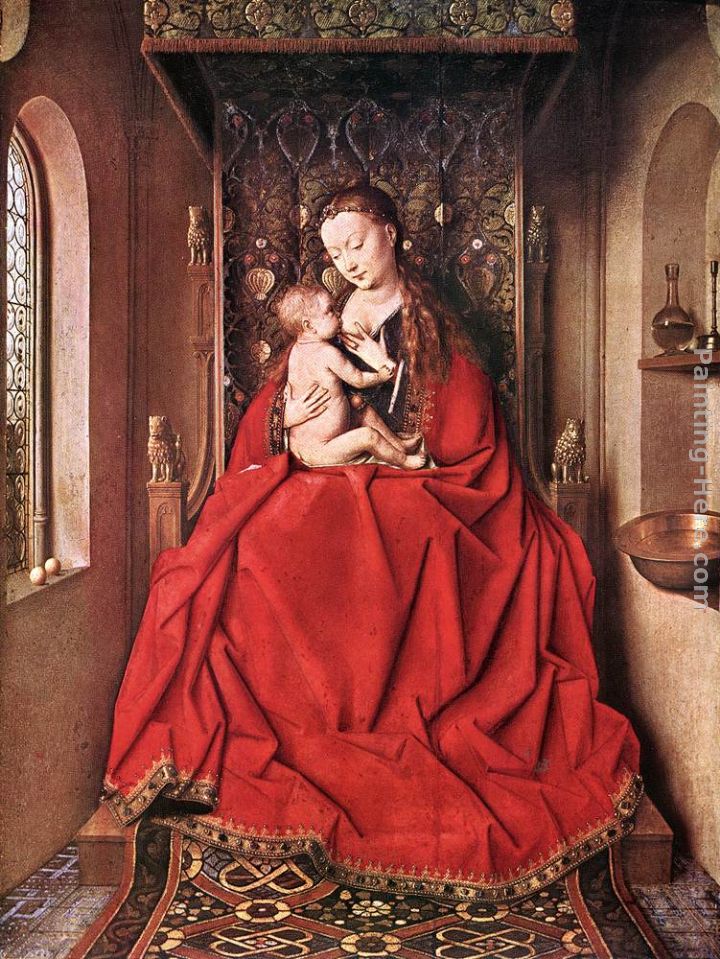 Jan van Eyck Suckling Madonna Enthroned